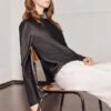 Mika Satin Turtleneck Top Black -Ghost Fashion Store Q07G002 A01 28979 650px 964px