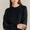 Grace Satin Sweatshirt Black -Ghost Fashion Store Q07G003 A01 29137 650px 964px