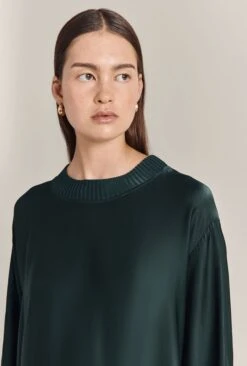 Grace Satin Sweatshirt Cedar -Ghost Fashion Store Q07G003 J21 29142 650px 964px