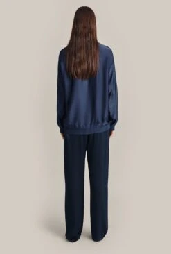 Grace Satin Sweatshirt Dark Midnight -Ghost Fashion Store Q07G003 K29 29147 650px 964px