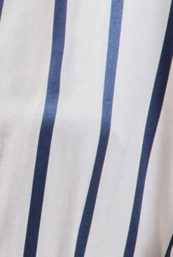 Amy Satin Long Sleeve Shirt Navy Stripe -Ghost Fashion Store Q07G009 Z79 28992 650px 964px