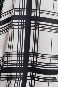 Amy Satin Long Sleeve Shirt Black Check -Ghost Fashion Store Q07G009 Z83 28995 650px 964px