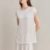 Melody Satin Short Sleeve Top Ivory -Ghost Fashion Store Q07G019 M12 28876 650px 964px