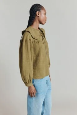 Daisy Jacquard Cotton Shirt -Ghost Fashion Store Q08G005 J17 31415 650px 964px