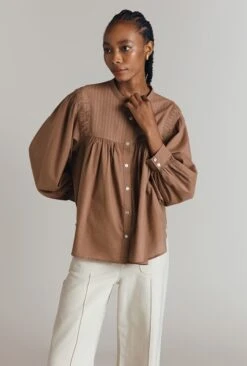 Greta Cotton Jacquard Blouse