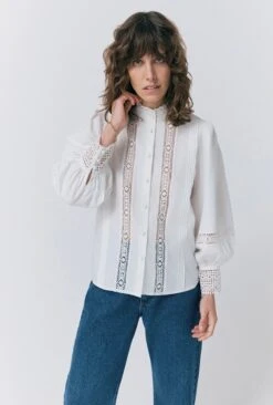 Kady Lace Trim Cotton Blouse -Ghost Fashion Store Q09G012 C01 33231 650px 964px