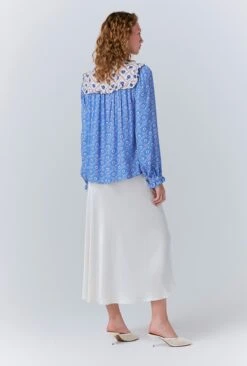 Naomi Crepe Contrast Floral Blouse -Ghost Fashion Store Q10G013 Z82 33527 650px 964px