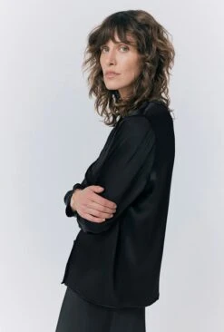 Efie Satin Button Through Blouse -Ghost Fashion Store Q10G015 A01 33514 650px 964px