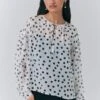 Karina Polka Dot Long Sleeve Blouse -Ghost Fashion Store Q10G016 Z08 33742 650px 964px