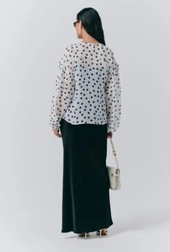 Karina Polka Dot Long Sleeve Blouse -Ghost Fashion Store Q10G016 Z08 33744 650px 964px