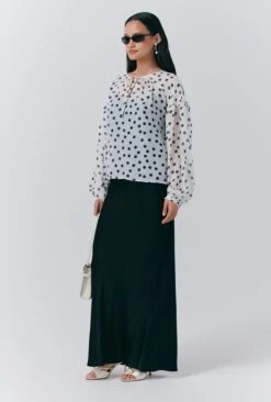 Karina Polka Dot Long Sleeve Blouse -Ghost Fashion Store Q10G016 Z08 33746 650px 964px