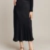 Luna Satin Slip Skirt Black -Ghost Fashion Store S05G002A A01 26338 650px 964px
