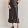 Luna Satin Slip Skirt Dark Charcoal -Ghost Fashion Store S05G002A B21 28611 650px 964px