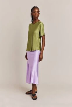 Luna Satin Slip Skirt Lilac -Ghost Fashion Store S05G002A L04 26733 650px 964px