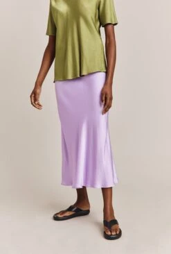 Luna Satin Slip Skirt Lilac -Ghost Fashion Store S05G002A L04 26737 650px 964px