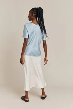 Luna Satin Slip Skirt Ivory -Ghost Fashion Store S05G002A M12 26706 650px 964px