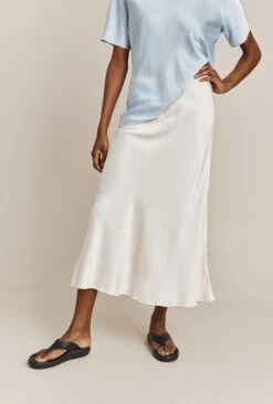 Luna Satin Slip Skirt Ivory -Ghost Fashion Store S05G002A M12 26707 650px 964px