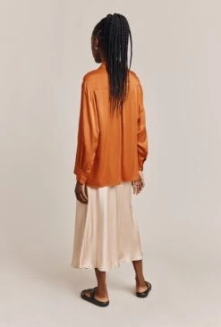 Luna Satin Slip Skirt Stone -Ghost Fashion Store S05G002A N04 27112 650px 964px