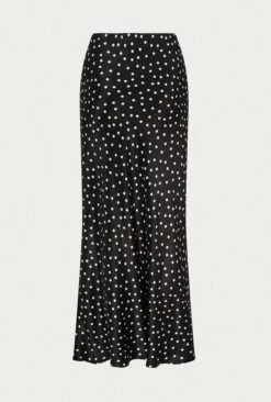 Emma Satin Slip Midi Skirt Black Spot -Ghost Fashion Store S06G002 Z14 26475 650px 964px