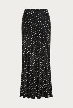 Emma Satin Slip Midi Skirt Black Spot -Ghost Fashion Store S06G002 Z14 26476 650px 964px