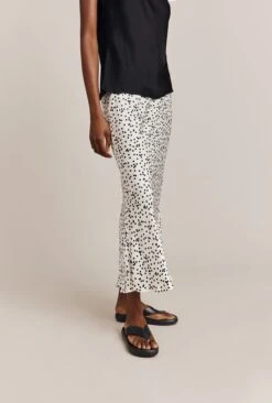 Emma Satin Slip Midi Skirt Cream Spot -Ghost Fashion Store S06G002 Z15 26996 650px 964px