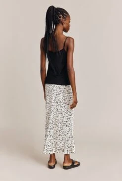 Emma Satin Slip Midi Skirt Cream Spot -Ghost Fashion Store S06G002 Z15 26997 650px 964px