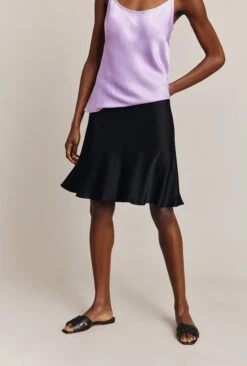 Arella Satin Slip Skirt Black -Ghost Fashion Store S06G003 A01 26744 650px 964px