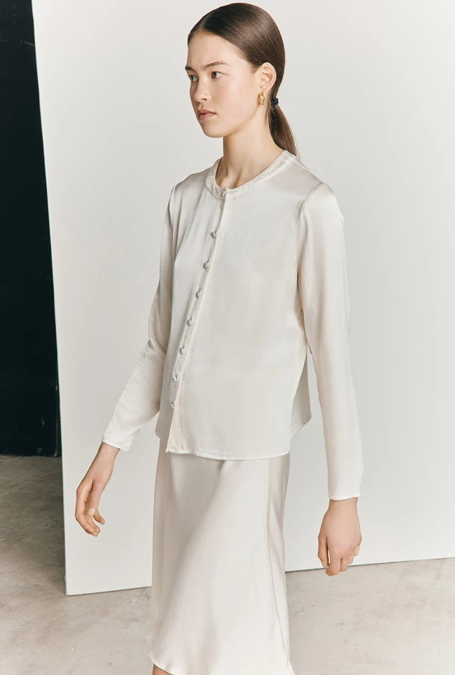 Arella Satin Slip Skirt Ivory 4 Arella Satin Slip Skirt Ivory - Image 2