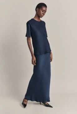 Emma Satin Midi Skirt Navy -Ghost Fashion Store S06G004 K10 29875 650px 964px 1
