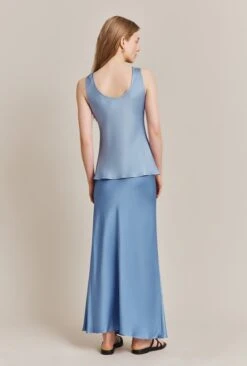 Emma Satin Midi Skirt Cornflower Blue -Ghost Fashion Store S06G004 K92 27844 650px 964px
