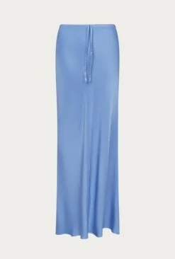 Emma Satin Midi Skirt Cornflower Blue -Ghost Fashion Store S06G004 K92 27846 650px 964px
