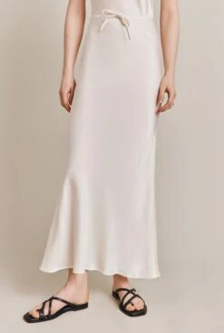Emma Satin Midi Skirt Ivory -Ghost Fashion Store S06G004 M12 27659 650px 964px