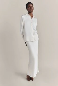 Emma Satin Midi Skirt Ivory -Ghost Fashion Store S06G004 M12 29798 650px 964px