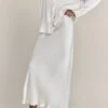 Emma Satin Midi Skirt Ivory 1 Emma Satin Midi Skirt Ivory -Ghost Fashion Store S06G004 M12 29802 650px 964px