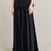 Adrianna Satin Maxi Skirt Black