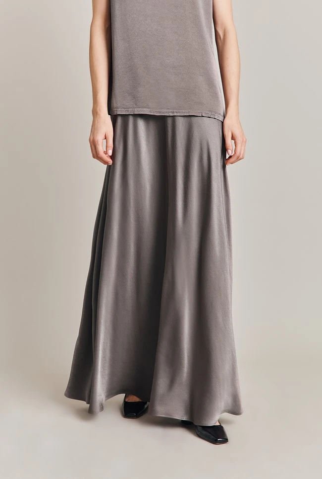 Adrianna Satin Maxi Skirt Grey 4 Adrianna Satin Maxi Skirt Grey - Image 2