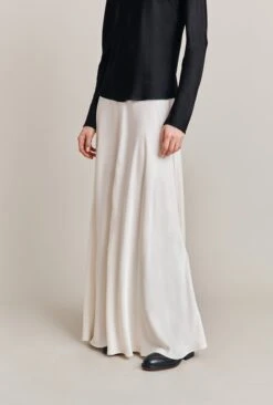 Adrianna Satin Maxi Skirt Ivory -Ghost Fashion Store S06G008 M12 28505 650px 964px