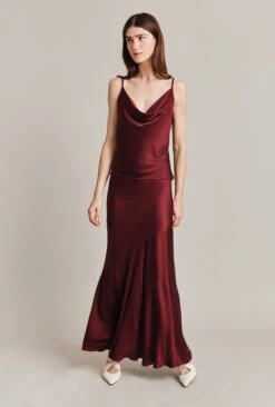 Eileen Satin Midi Skirt Claret -Ghost Fashion Store S07G004 G36 28926 650px 964px