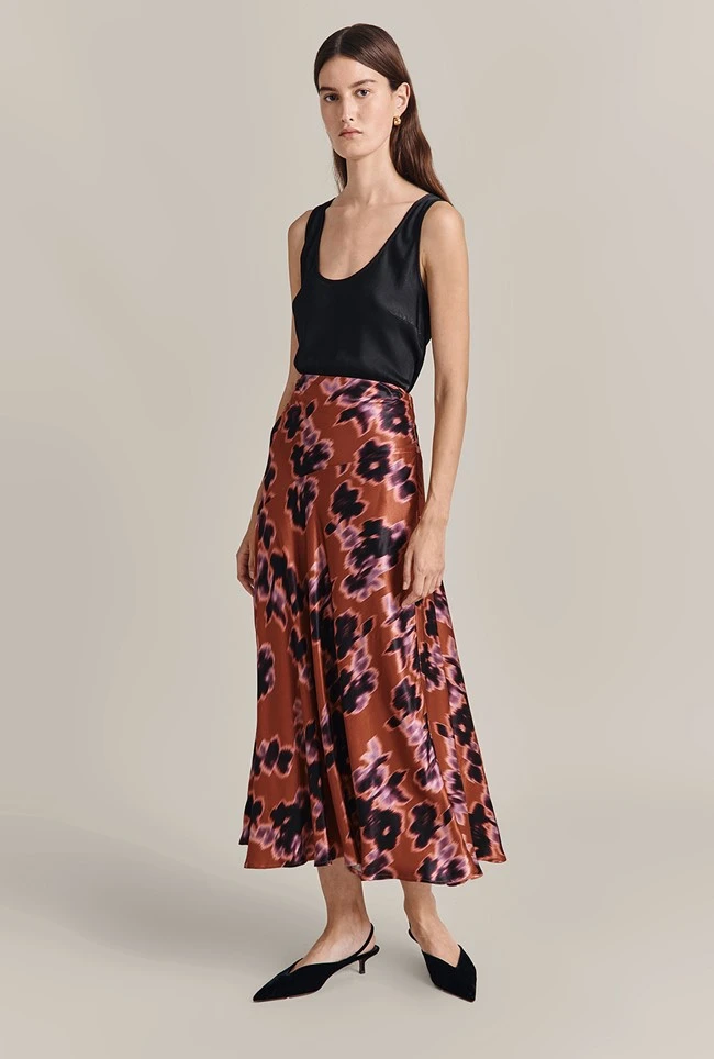 Mariana Midi Skirt Rust Ikat Print 3 Mariana Midi Skirt Rust Ikat Print