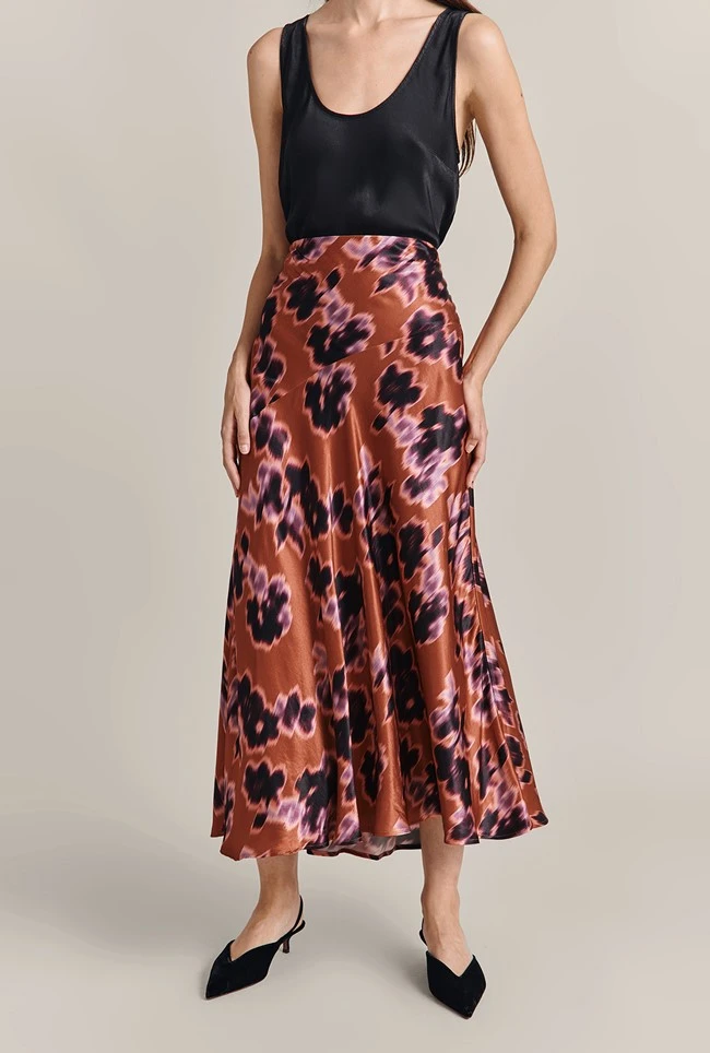 Mariana Midi Skirt Rust Ikat Print 5 Mariana Midi Skirt Rust Ikat Print - Image 3