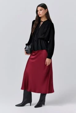 Luna Satin Midi Slip Skirt -Ghost Fashion Store S11G003 L93 33834 650px 964px