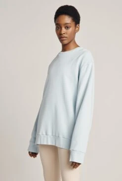 Organic Longline Sweatshirt Pale Blue -Ghost Fashion Store V02G007 K80 22757 650px 964px