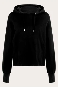 Cropped Organic Hoodie Black -Ghost Fashion Store V02G012 A01 22861 650px 964px