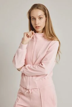 Velour Track Top Pink