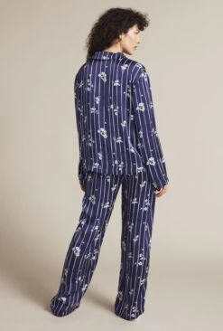 Lara Satin PJ Set Stripe Floral -Ghost Fashion Store Z01G001CK Y90 20798 650px 964px