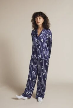 Lara Satin PJ Set Stripe Floral -Ghost Fashion Store Z01G001CK Y90 20800 650px 964px