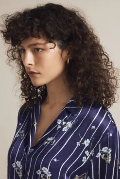 Lara Satin PJ Set Stripe Floral -Ghost Fashion Store Z01G001CK Y90 20802 650px 964px