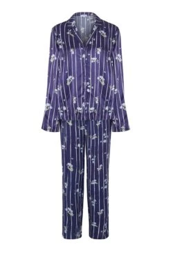 Lara Satin PJ Set Stripe Floral -Ghost Fashion Store Z01G001CK Y90 20803 650px 964px