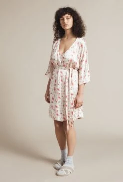 Alexa Satin Robe Vintage Rose