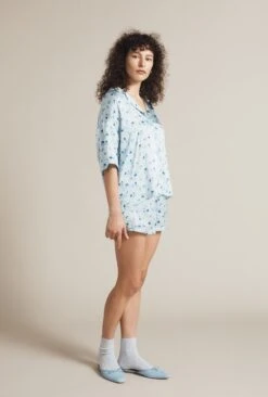 Lucy Satin PJ Set Water Rose